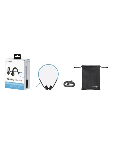 SHOKZ Sportz Titanium Auricolare Cablato A clip, A Padiglione Sport Micro-USB Nero, Blu