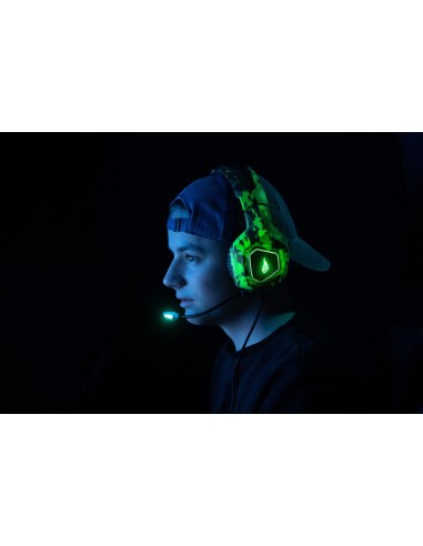 SureFire Skirmish Auricolare Cablato A Padiglione Giocare USB tipo A Nero, Mimetico, Verde