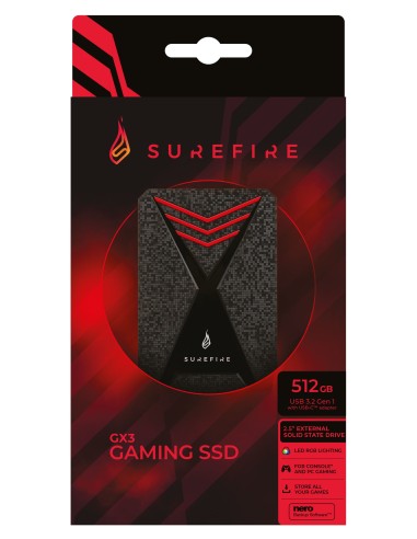 SureFire Gaming 512 GB Nero, Grigio