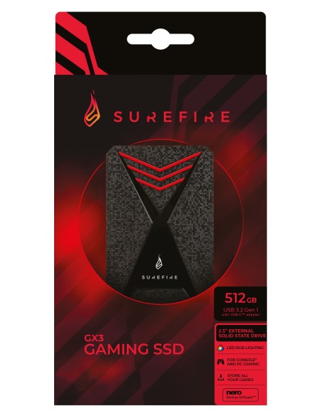 SureFire Gaming 512 GB Nero, Grigio