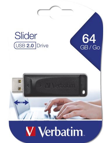 Verbatim Slider - Memoria USB da 64 GB - Nero