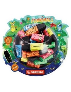 STABILO BOSS MINI Funnimals marcatore Blu, Verde, Arancione, Rosa, Giallo 50 pz