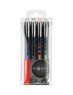 STABILO 1016 4 penna roller Penna stick a sfera Nero, Blu, Verde, Rosso 4 pz