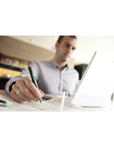 STABILO bl@ck+ Penna retrattile a clip Nero, Blu, Verde, Rosso 4 pz