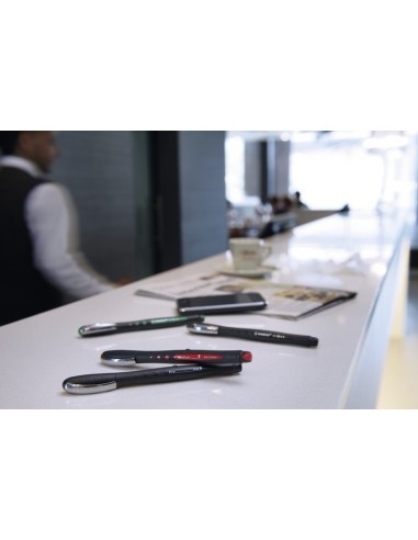 STABILO bl@ck+ Penna retrattile a clip Nero, Blu, Verde, Rosso 4 pz