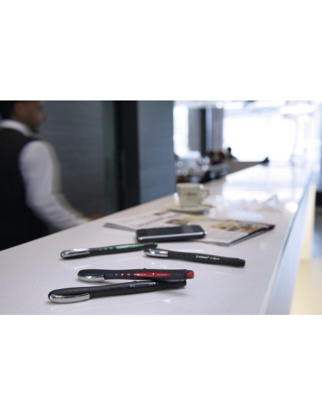 STABILO bl@ck+ Penna retrattile a clip Nero, Blu, Verde, Rosso 4 pz