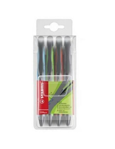 STABILO COM4ball Nero, Blu, Verde, Rosso 4 pz