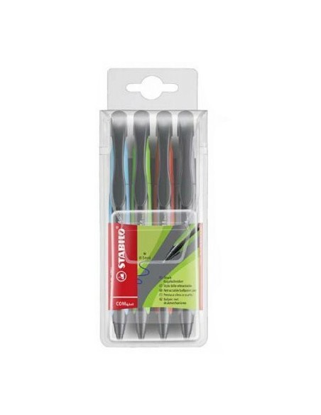 STABILO COM4ball Nero, Blu, Verde, Rosso 4 pz