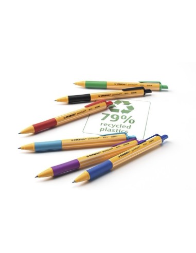 STABILO pointball Nero, Blu, Verde, Rosso, Turchese, Viola Penna a sfera retrattile a clip 60 pz