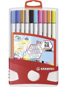 STABILO Pen 68 brush marcatore Multicolore 20 pz
