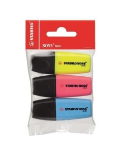 STABILO Boss Mini evidenziatore 2 pz Punta smussata Blu, Rosa, Giallo