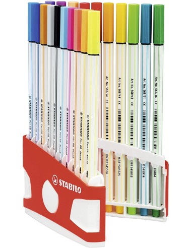 STABILO Pen 68 brush marcatore Multicolore 20 pz