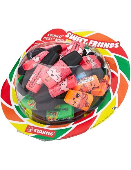 STABILO Boss Mini Sweet Friends evidenziatore 50 pz Punta smussata Blu, Verde, Arancione, Rosa, Giallo