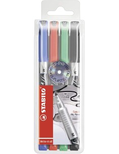 STABILO Write-4-all marcatore permanente Tipo di punta Nero, Blu, Verde, Rosso 4 pz