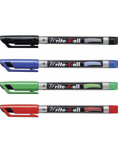 STABILO Write-4-all marcatore permanente Tipo di punta Nero, Blu, Verde, Rosso 4 pz