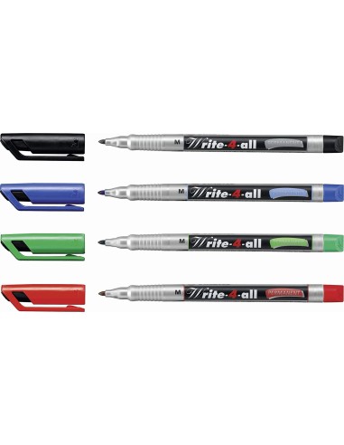 STABILO Write-4-all marcatore permanente Tipo di punta Nero, Blu, Verde, Rosso 4 pz