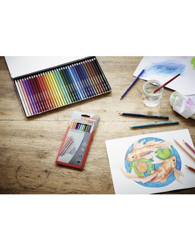 STABILO Matita colorata acquarellabile - STABILOaquacolor - Scatola in Metallo da 24 colori assortiti