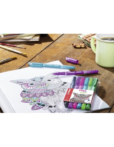 STABILO SENSOR fine penna tecnica Nero, Blu, Verde, Lillà, Rosa, Rosso, Turchese 8 pz
