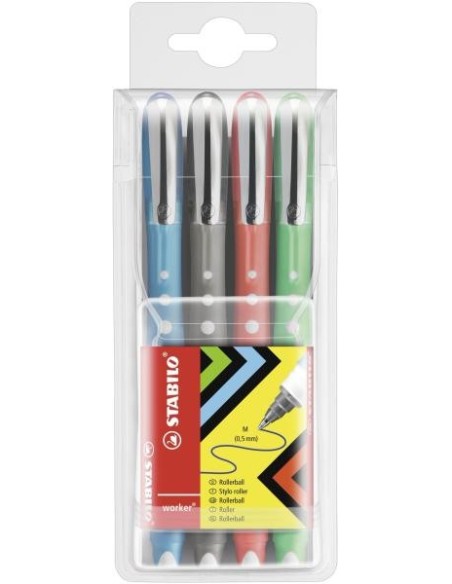 STABILO worker colorful Nero, Blu, Verde, Rosso 4 pz