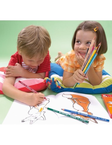 STABILO Matita colorata triangolare - Trio thick - Astuccio da 18 + temperino - Colori assortiti