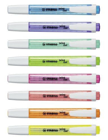 STABILO swing cool Pastel evidenziatore 8 pz Punta smussata Blu, Verde, Arancione, Rosa, Rosso, Viola, Giallo