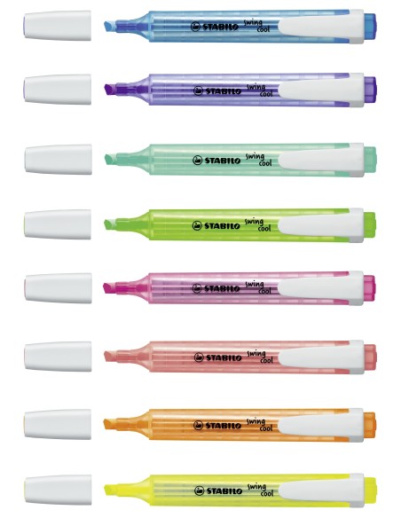 STABILO swing cool Pastel evidenziatore 8 pz Punta smussata Blu, Verde, Arancione, Rosa, Rosso, Viola, Giallo