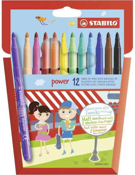 STABILO power marcatore Medio Multicolore 12 pz