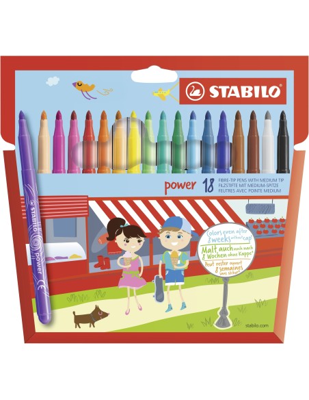 STABILO power marcatore Medio Multicolore 18 pz