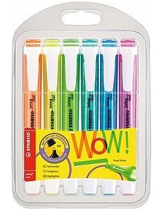 STABILO 275 06-3 evidenziatore 6 pz Blu, Verde, Arancione, Rosa, Turchese, Giallo