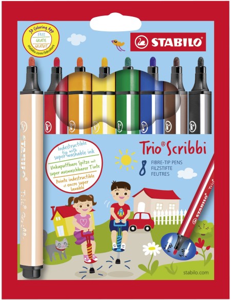 STABILO Trio Scribbi marcatore Vivido Multicolore 8 pz