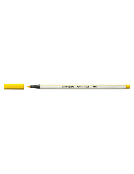 STABILO Pen 68 brush marcatore Medio Giallo 1 pz