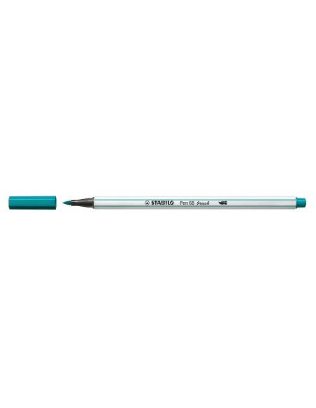 STABILO Pen 68 brush marcatore Medio Blu, Turchese 1 pz