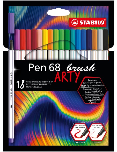 STABILO Pen 68 brush ARTY marcatore Colori assortiti 18 pz