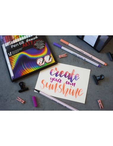 STABILO Pen 68 brush ARTY marcatore Colori assortiti 18 pz