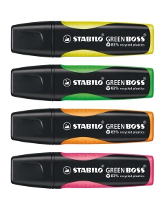 STABILO GREEN BOSS evidenziatore 4 pz Punta smussata Verde, Arancione, Rosa, Giallo 2
