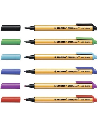 STABILO GREENpoint penna tecnica Nero, Blu, Lillà, Arancione, Rosso, Turchese 6 pz