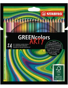 STABILO Matita colorata Ecosostenibile - GREENcolors - ARTYLine - Astuccio da 24 - Colori assortiti