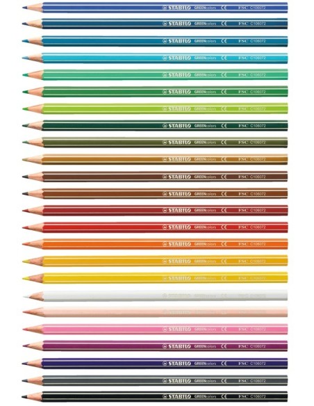 STABILO Matita colorata Ecosostenibile - GREENcolors - ARTYLine - Astuccio da 24 - Colori assortiti