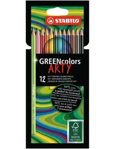 STABILO GREENcolors - ARTYLine - Astuccio da 12 pastelli colorati