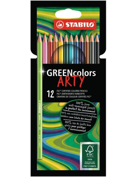 STABILO GREENcolors - ARTYLine - Astuccio da 12 pastelli colorati