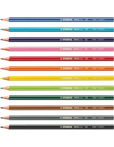 STABILO GREENcolors - ARTYLine - Astuccio da 12 pastelli colorati
