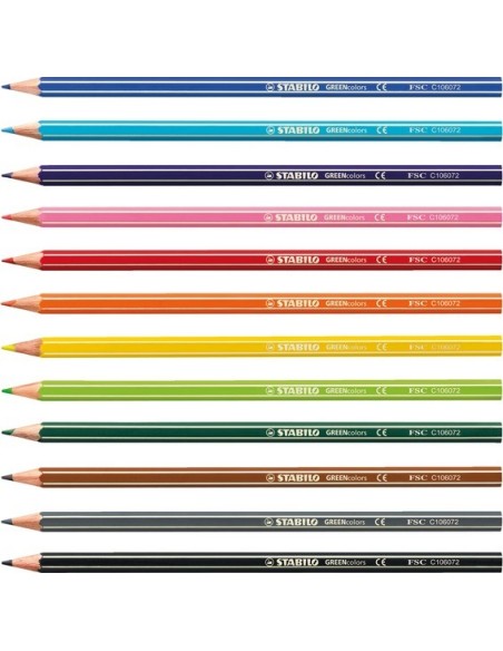 STABILO GREENcolors - ARTYLine - Astuccio da 12 pastelli colorati