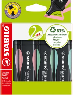 STABILO GREEN BOSS evidenziatore 4 pz Punta smussata Verde, Menta, Rosa, Viola