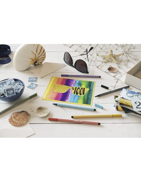 STABILO Pennarello Premium - Pen 68 - Scatola in Metallo da 15 colori assortiti