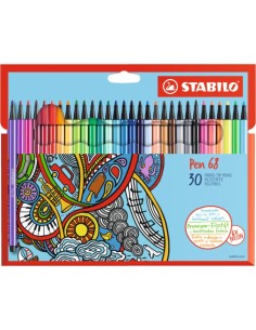 STABILO Pen 68 Cardboard Wallet marcatore Medio Multicolore 30 pz