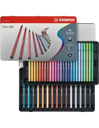 STABILO Pen 68 marcatore Multicolore 40 pz