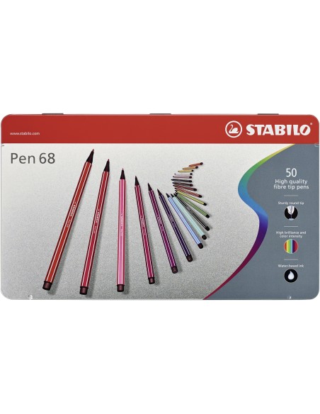 STABILO Pen 68 marcatore Colori assortiti 50 pz