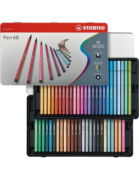STABILO Pen 68 marcatore Colori assortiti 50 pz