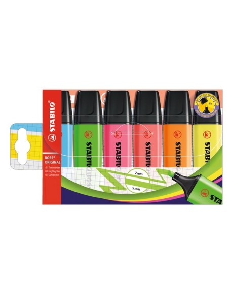 STABILO BOSS ORIGINAL evidenziatore 6 pz Punta smussata Multi