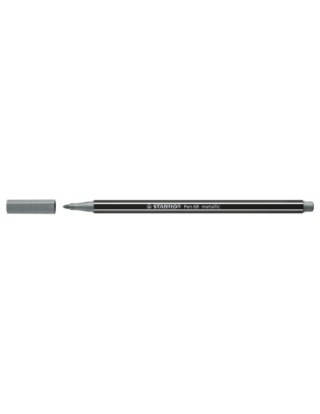 STABILO Pen 68 metallic marcatore Medio Argento 1 pz